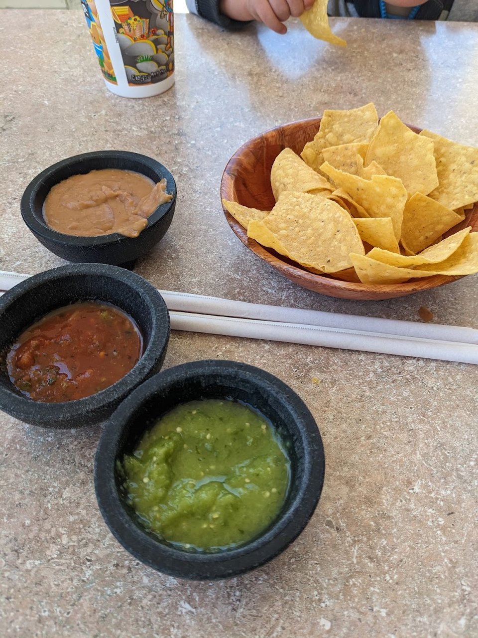 Seafood and taco menu pages.